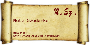 Metz Szederke névjegykártya